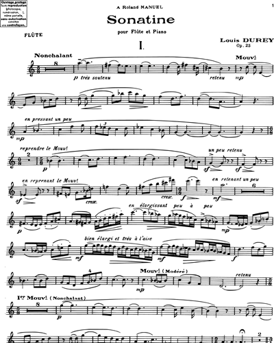 Sonatine pour Flûte et Piano Op. 25 — 路易·迪雷