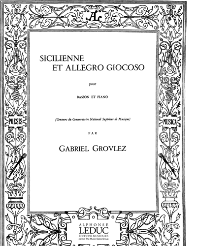 Sicilienne and Allegro Giocoso for Bassoon and Piano — Gabriel Grovlez