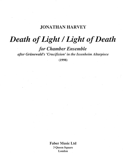Death of Light, Light of Death — 乔纳森·哈维