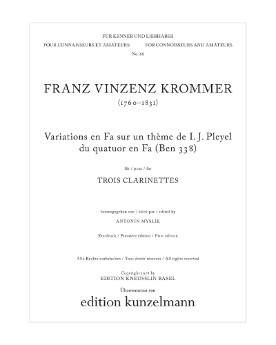 Variations on a Theme by I. J. Pleyel — Franz Krommer