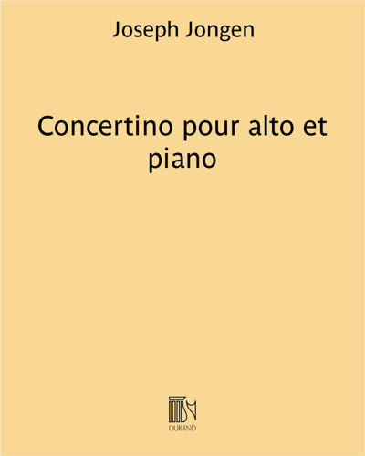 Concertino for Viola and Piano — Joseph Jongen