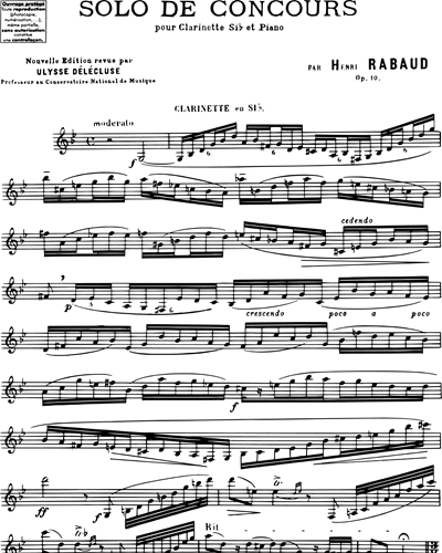 Solo de Concours, op. 10 — Henri Rabaud