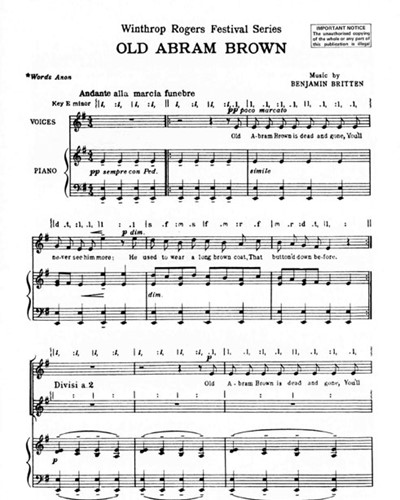 Old Abram Brown (No. 12 from 'Friday Afternoons') — 布里顿