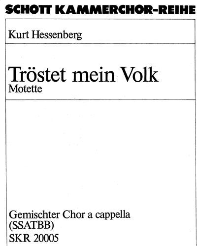 Tröstet mein Volk — Kurt Hessenberg