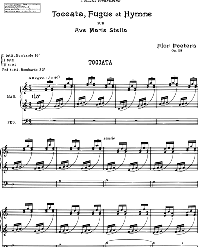 Toccata, Fugue and Hymn, op. 28 — Flor Peeters