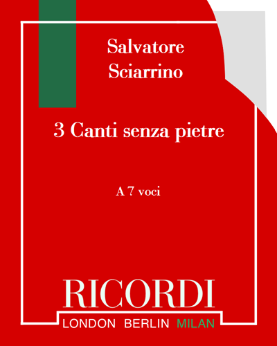 3 canti senza pietre — Salvatore Sciarrino