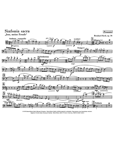 Sinfonia Sacra, op. 56 — Bernhard Krol