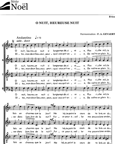 O nuit, heureuse nuit — François-Auguste Gevaert