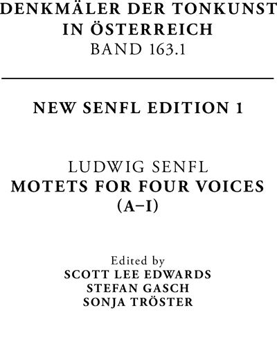 Motets For Four Voices (A-I) — Ludwig Senfl