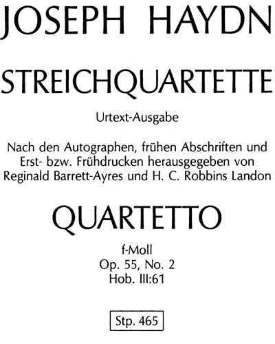 String Quartet in F minor, op. 55/2 — 海顿