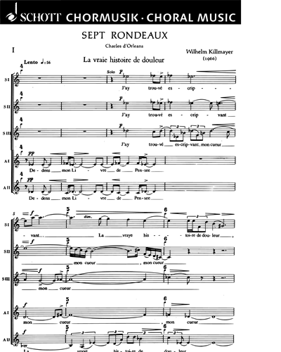 Sept Rondeaux — Wilhelm Killmayer