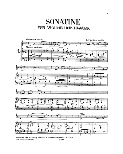 Sonatina, op. 23 — Erich Hamann