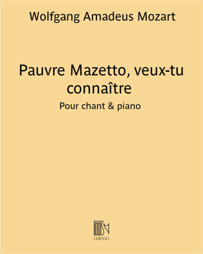 Pauvre Mazetto, veux-tu connaître (Extract No. 19 from 'Don Juan') — Wolfgang Amadeus Mozart