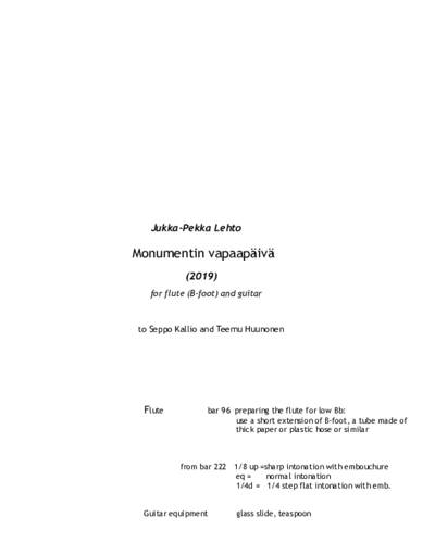 A Monuments holiday — Jukka-Pekka Lehto