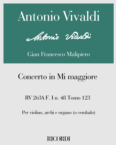 Concerto in Mi maggiore RV 263A F. I n. 48 Tomo 123 — Antonio Vivaldi