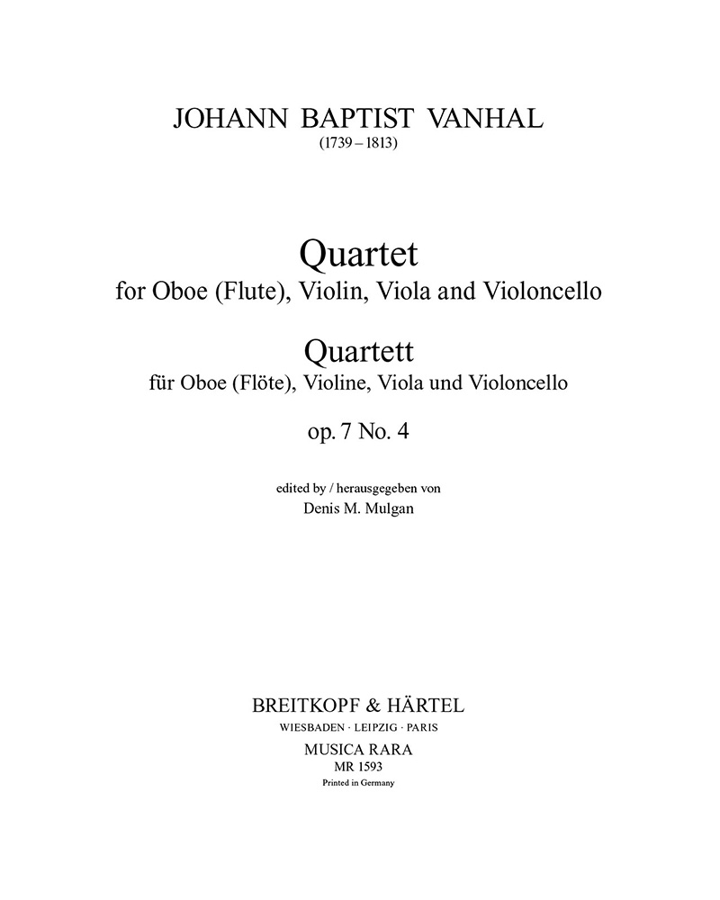 Quartett op. 7 Nr. 4 — 万哈尔