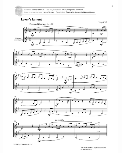 Lover's Lament — Anthony Cliff
