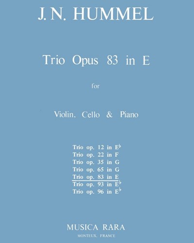 Piano Trio in E major, op. 83 — 胡梅尔