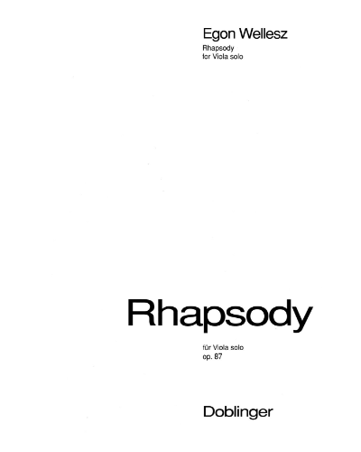 Rhapsody, op. 87 — 埃贡·韦勒斯