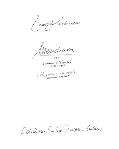 Meridiana — Riccardo Malipiero