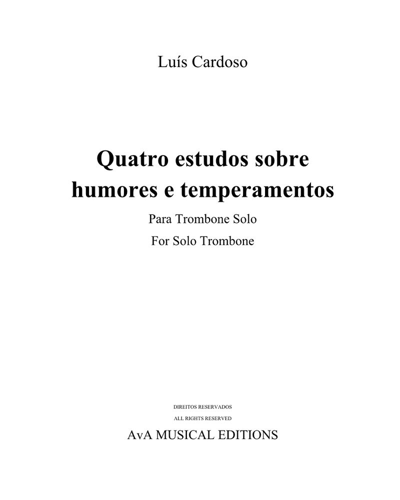 Four Studies on Moods and Tempers — Luís Cardoso