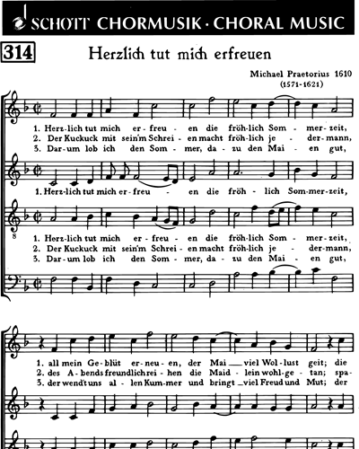 Herzlich tut mich erfreuen — 普雷托里乌斯