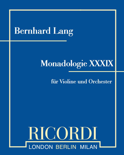 Monadologie XXXIX — Bernhard Lang