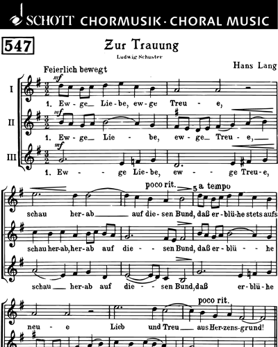 Zur Trauung — Hans Lang