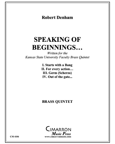 Speaking of Beginnings... — Robert Denham