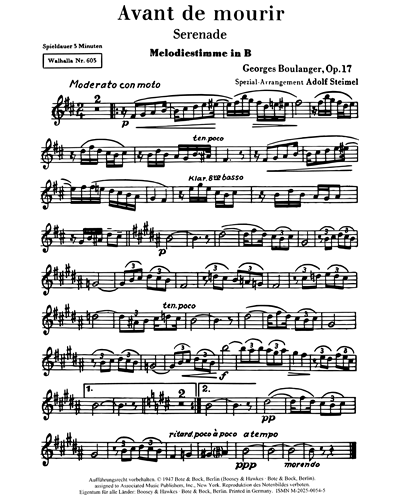 Avant de mourir, op. 17 — Georges Boulanger