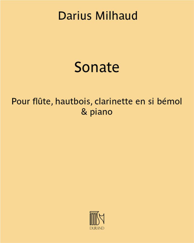 Sonate pour flûte, hautbois, clarinette en si bémol & piano — 米约