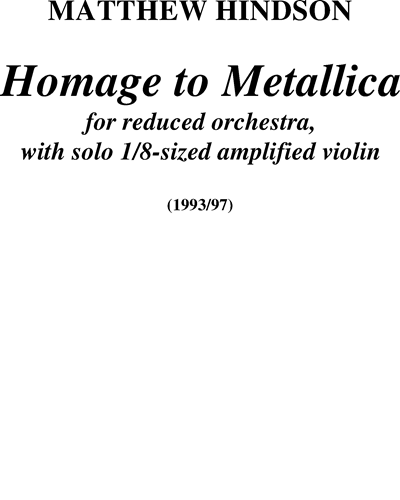 Homage to Metallica — Matthew Hindson