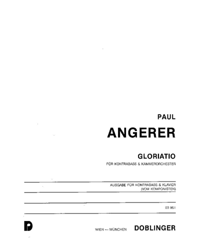 Gloriatio for Double Bass and Chamber Orchestra — Paul Angerer