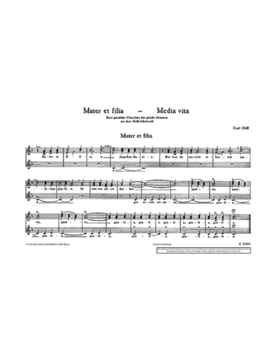 Zwei geistliche Chorsätze — Carl Orff