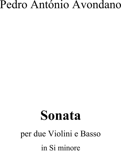Sonata in B minor — Pedro António Avondano