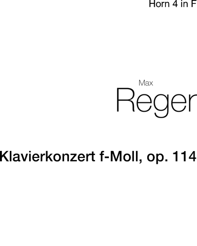 Piano Concerto in F minor, op. 114 — Max Reger