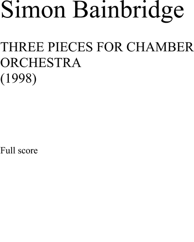 Three Pieces — Simon Bainbridge