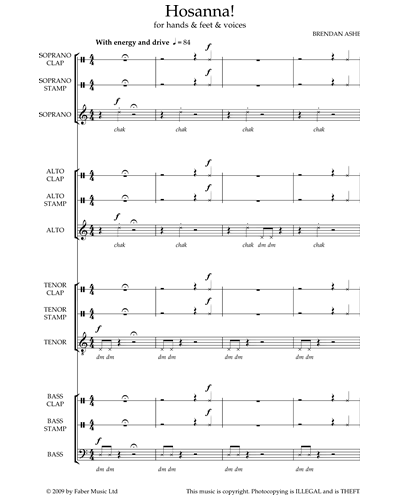 Hosanna! For Hands And Feet And Voices — Brendan Ashe