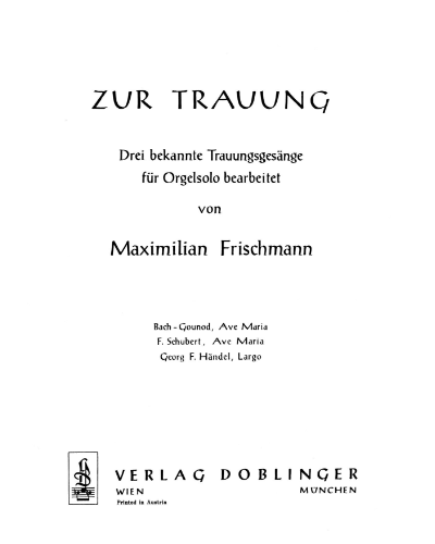Zur Trauung — Maximilian Frischmann
