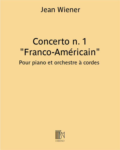 Concerto No. 1 'Franco-Américain' — Jean Wiener