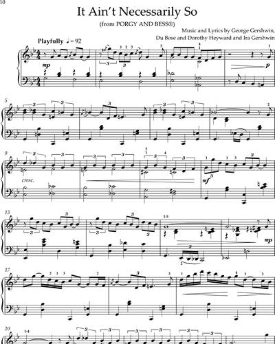 It Ain't Necessarily So (from 'Porgy and Bess') — 格什温