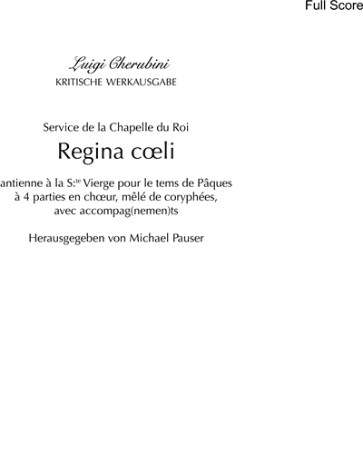 Regina coeli — Luigi Cherubini