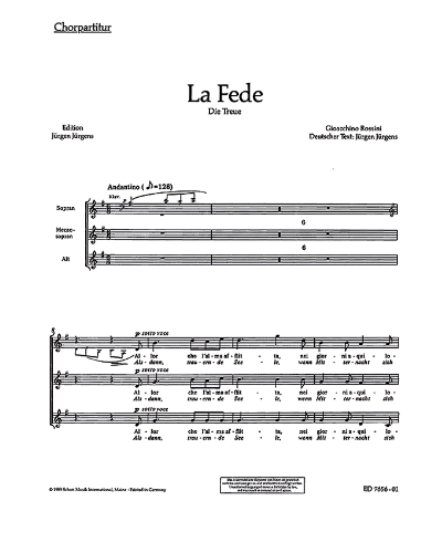 La Fede - Die Treue — 罗西尼