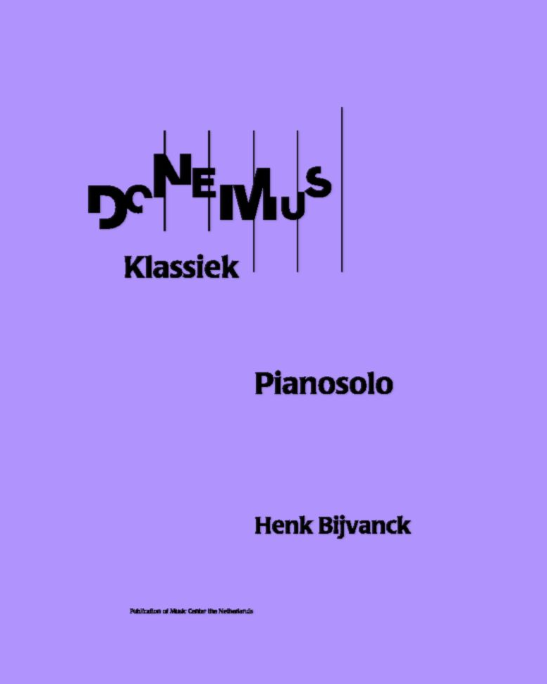 Pianosolo — Henk Bijvanck