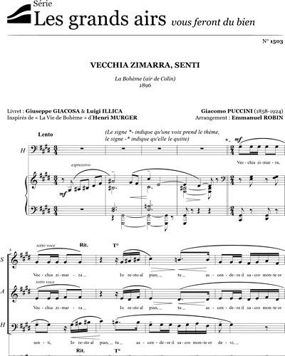 Vecchia Zimarra, senti — 普契尼