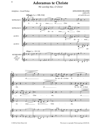 Adoramus Te Christe — 勃拉姆斯