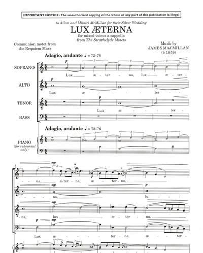 Lux Aeterna (from 'The Strathclyde Motets') — 詹姆斯·麦克米伦