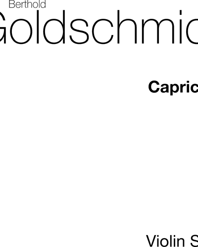Capriccio for Violin — Berthold Goldschmidt