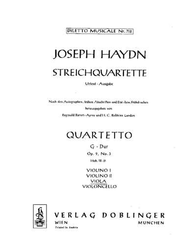 String Quartet in G major, op. 9/3 — 海顿