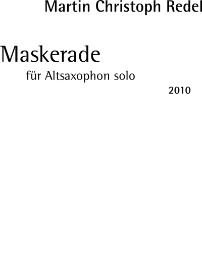 Maskerade, op. 68 — Martin Christoph Redel